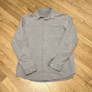 Lululemon Shirt Mens Medium Gray Commission Performance Stretch‎ Long Sleeve